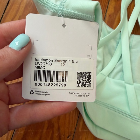 Lululemon Energy Bra Mint Moment Size 10 NWT Medium support B-D cups - Picture 6 of 8